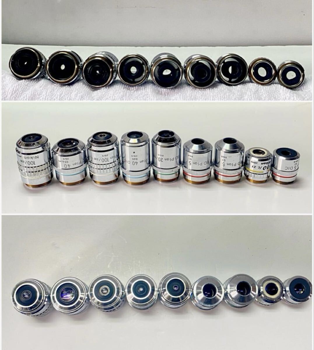 Nikon Microscope 15 Objective Lenses + 7 Eyepiece Lenses Unused [r1194702256]