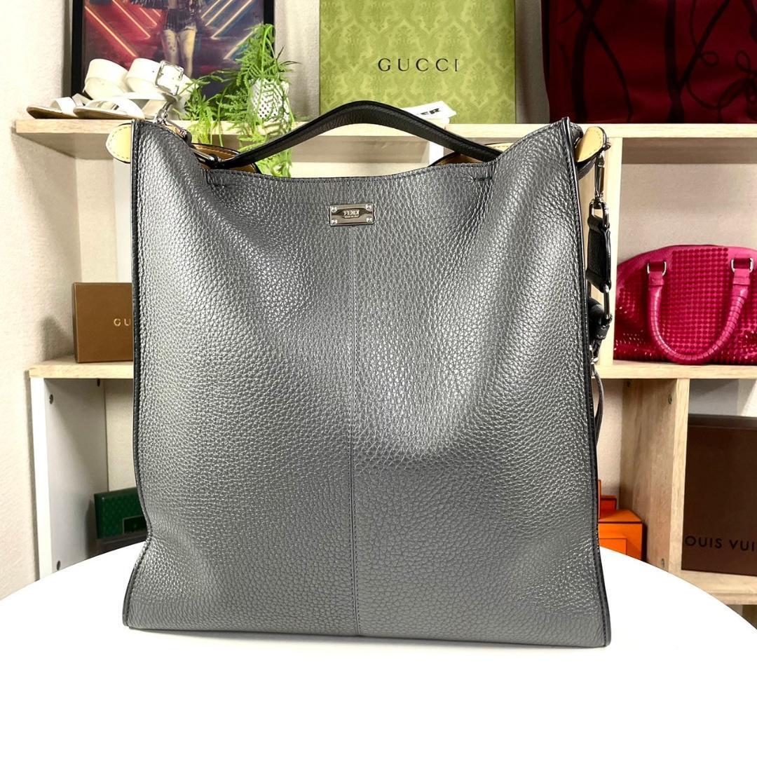 Fendi Peekaboo X-Lite Fit Tote Bag Leather Black [b1147709658]
