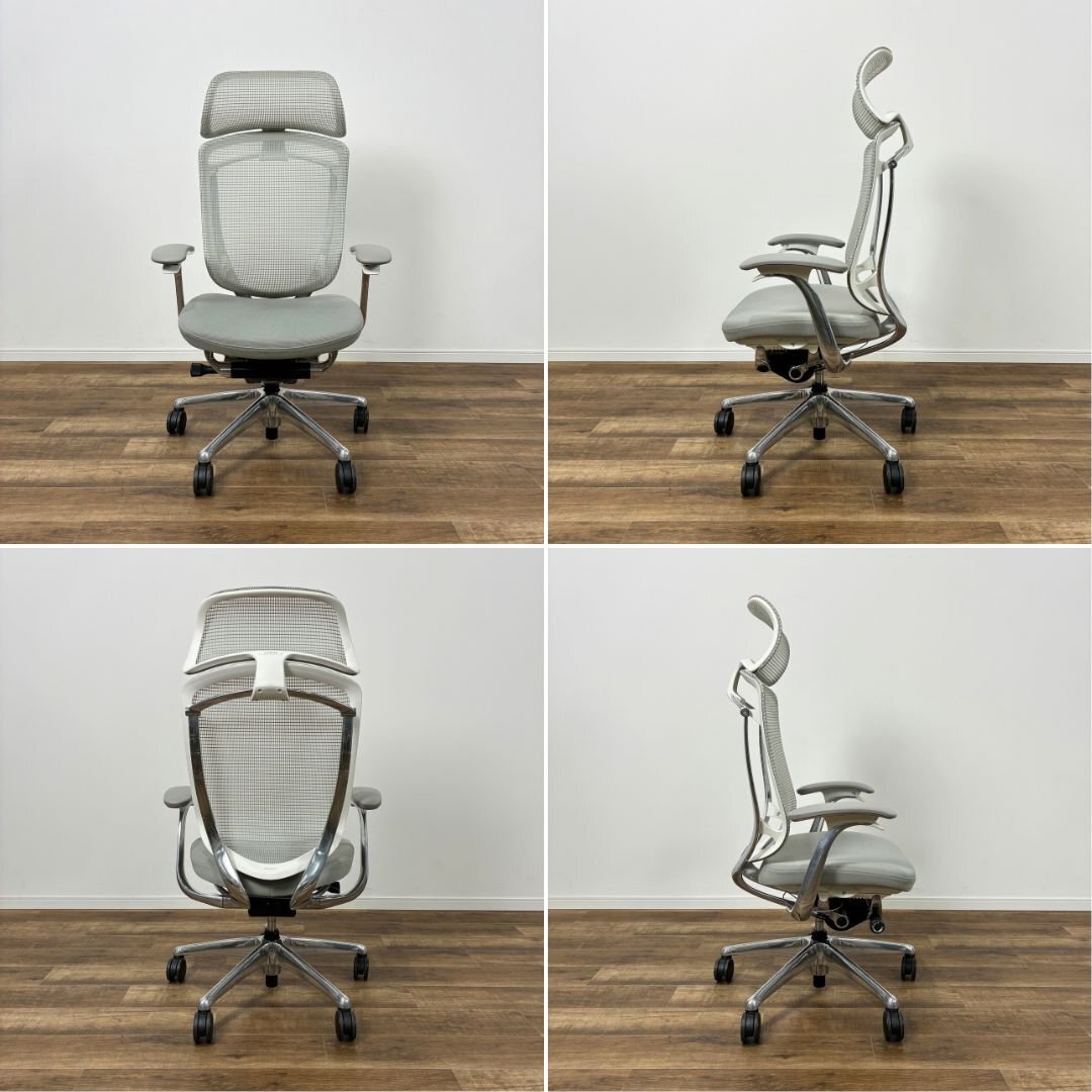 OKAMURA Contessa seconda Office Chair 2024 Model Light Gray Extra High Back [o1245892609]