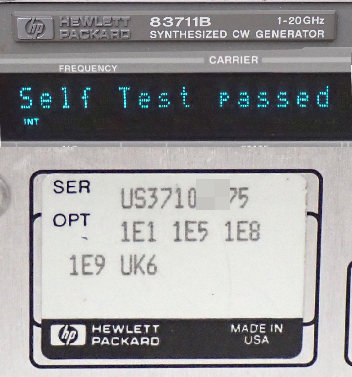 Agilent 83711B Synthesized CW Generator 1-20GHz with Options 1E1 1E5 1E8 1E9 [q1244497357]