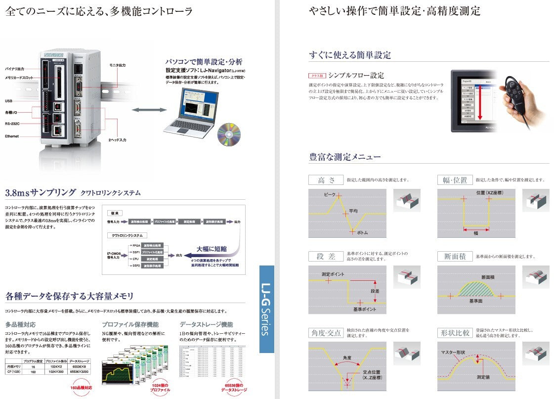 Keyence LJ-G5000 2D Laser Displacement Sensor Controller with LJ-G030 Head and Monitor [r1236509222]