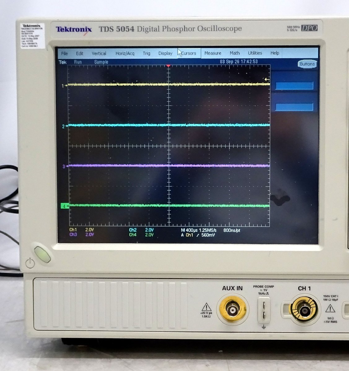 Tektronix TDS5054 Digital Oscilloscope 500MHz 4ch (as-is) [d1245100771]