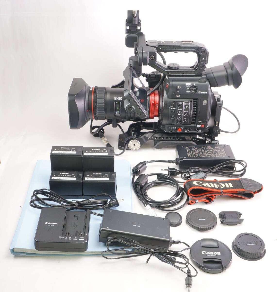 Canon EOS C200 ENG Style Set with CN-E18-80mm T4.4 L IS KAS and 8Sinn VCT Shoulder Plate [d1245313561]