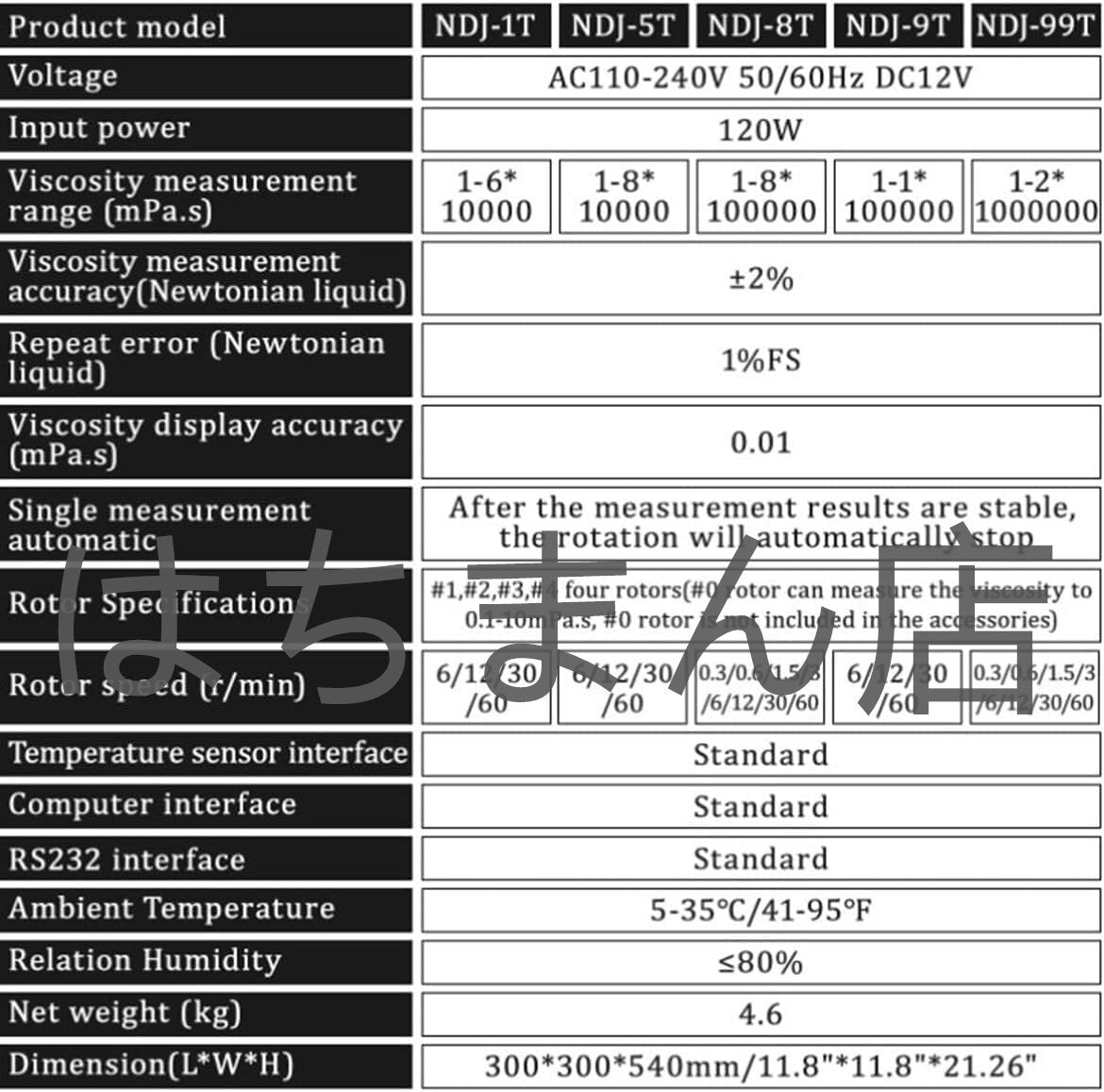 Digital Rotation Viscometer 1-2000000mPa.s 120W Fluid Meter Liquid Viscometer 4 Rotor LCD Display [n1163499704]