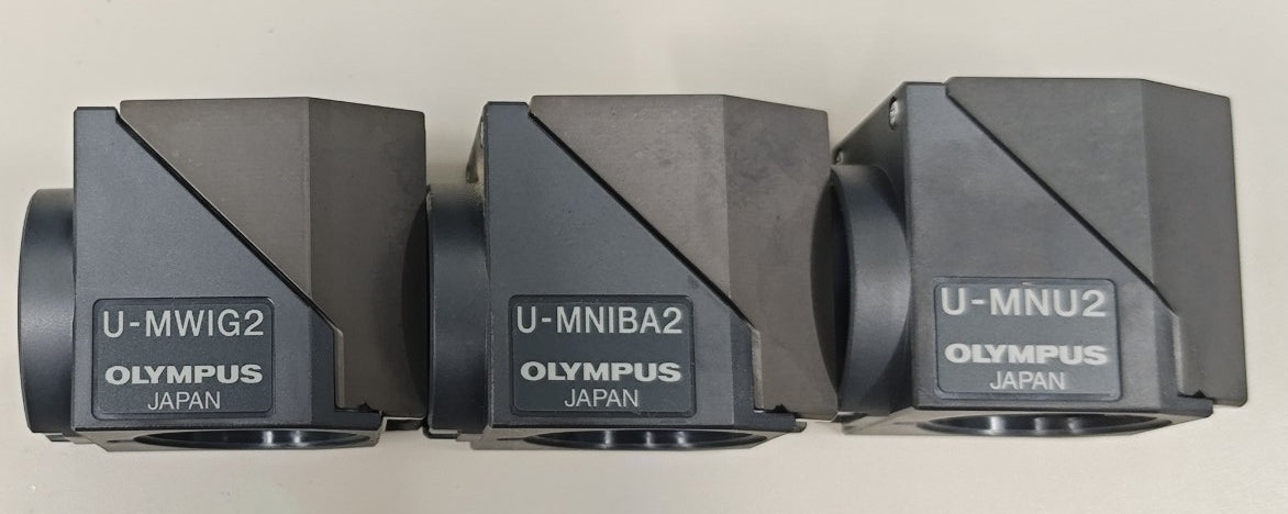 Olympus IX71S1F Inverted Fluorescence Microscope with U-MWIG2 U-MNIBA2 U-MNU2 Fluorescence Cubes and TH4-100 Light Source [w1245537638]