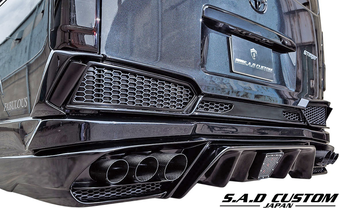 Toyota 200 Series Hiace Type 4 Wide Body S.A.D Custom Japan Stinger Rear Bumper FRP Unpainted Aero [e1084365452]