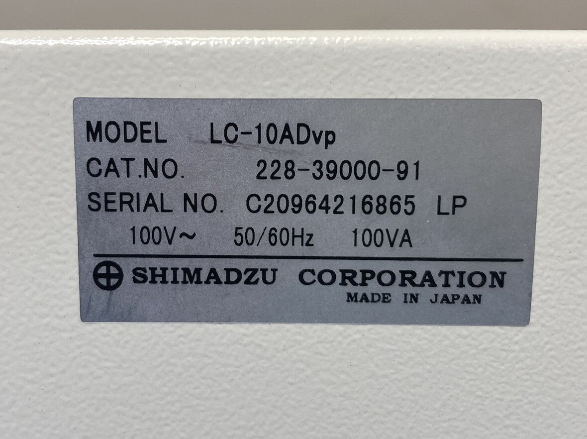 Shimadzu LC-10ADVP HPLC Liquid Chromatograph Delivery Unit [c1247134833]