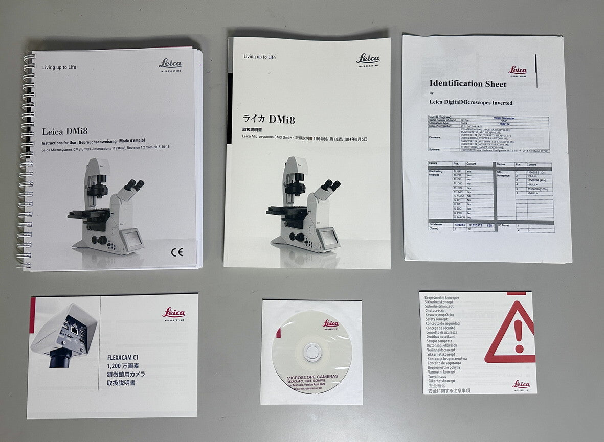 Leica DMi8 automated Inverted Microscope 2021 with 5 Objectives FLEXACAM C1 CTR compact Phase Contrast (as-is) [s1245743065]