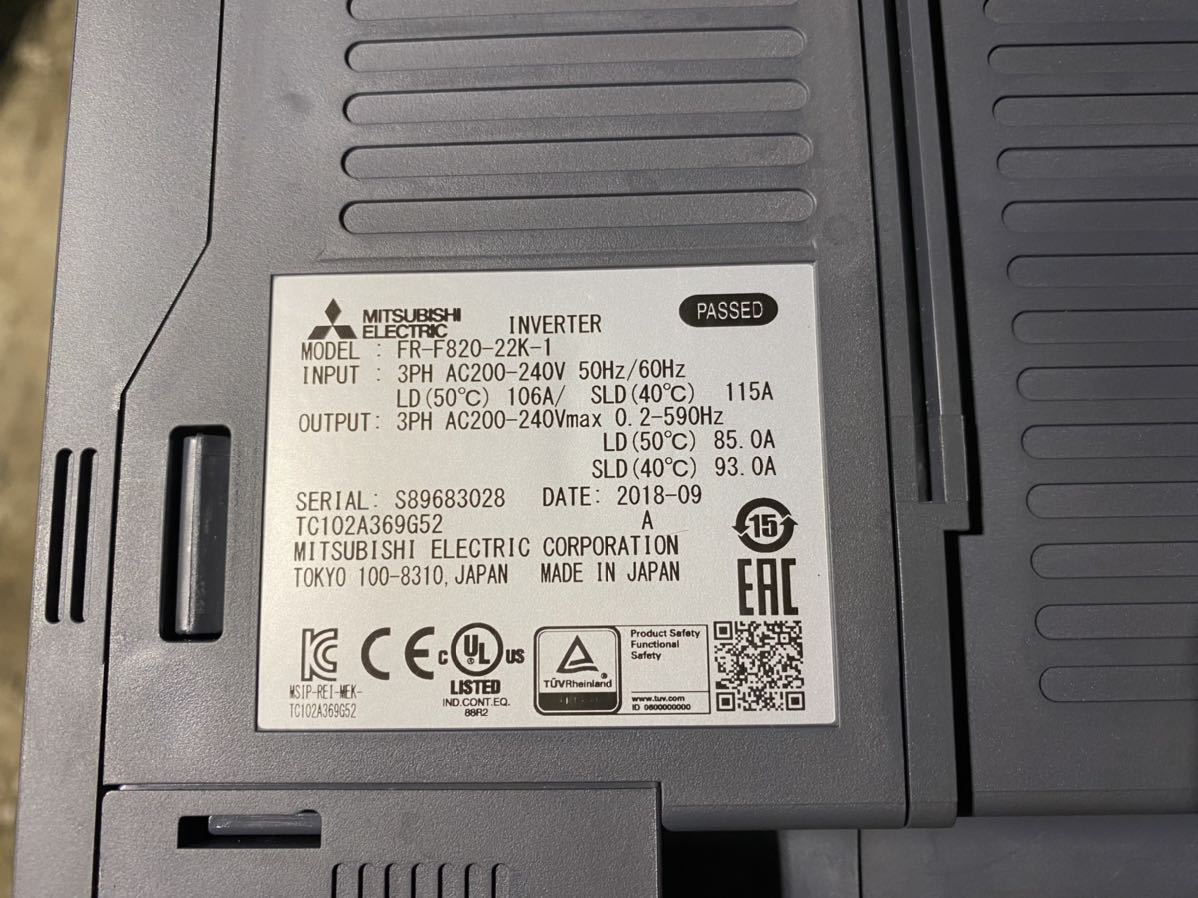 Mitsubishi Electric FR-F820-22K-1 F800 Inverter [h1113840029]