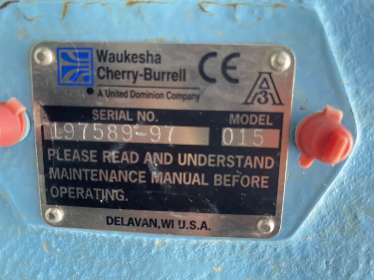 WAUKESHA CHERRY-BURRELL MODEL 015 WAUKESHA PUMP WRU-015S2RVO-007R5 [h1115094954]