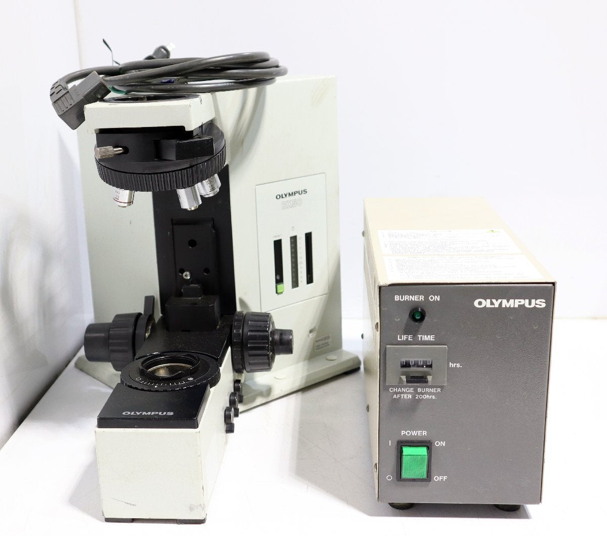Olympus BX50F4 Microscope with BH2-RFL-T3 HI 100 1.30 40 0.65 20 0.40 CPL20 0.40 10 0.25 [r1218173846]