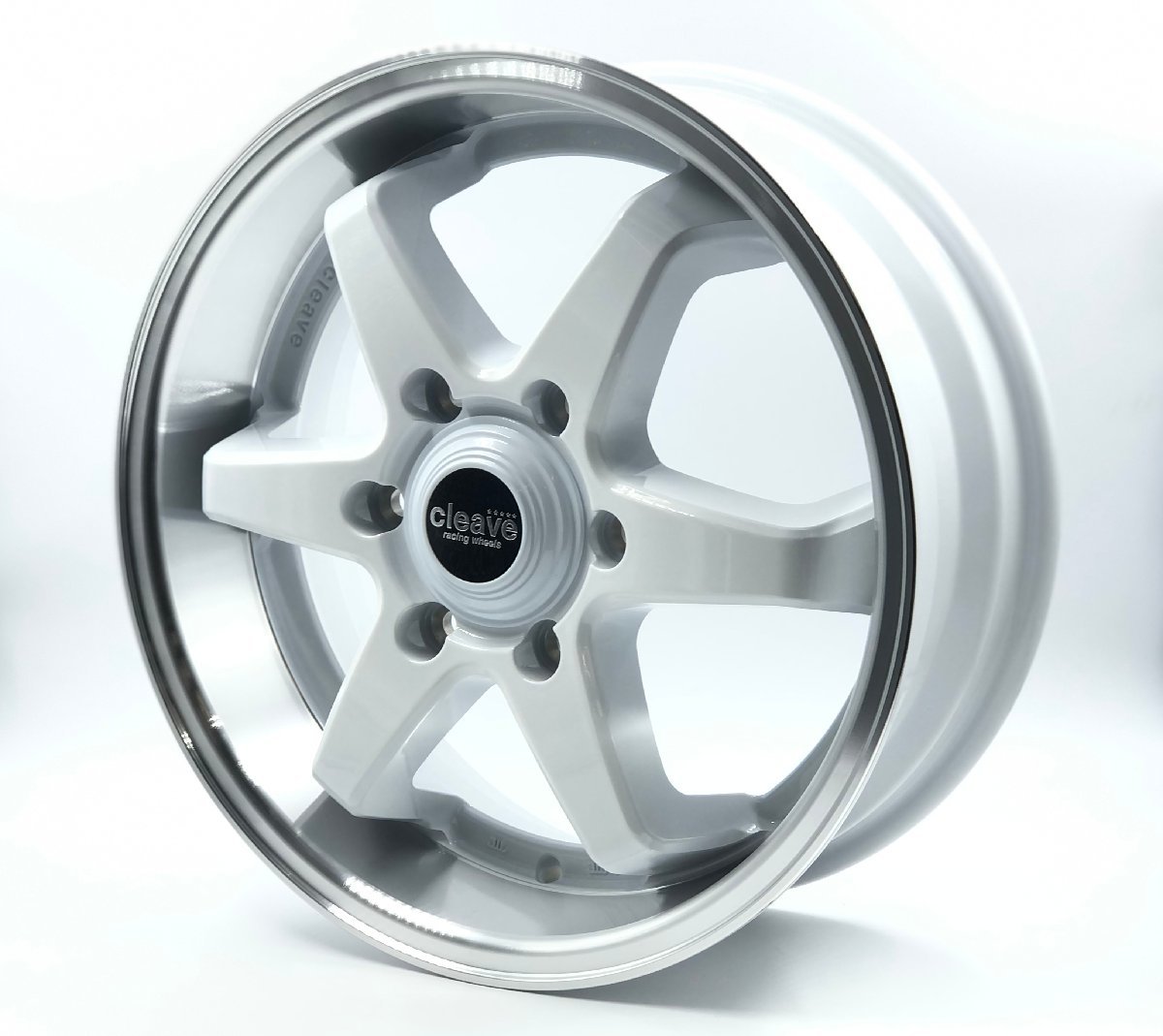 CLEAVE RACING FL53-6 17x6.5 +38 6-139.7 White/Machined 4 Piece Set Hiace 200 Series Deep Rim [f1104662649]