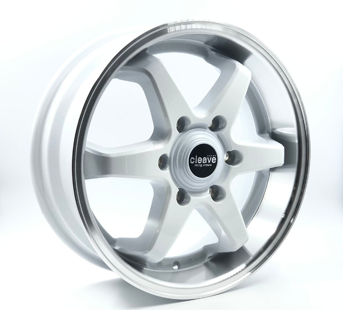 CLEAVE RACING FL53-6 17x6.5 +38 6-139.7 White/Machined 4 Piece Set Hiace 200 Series Deep Rim [f1104662649]