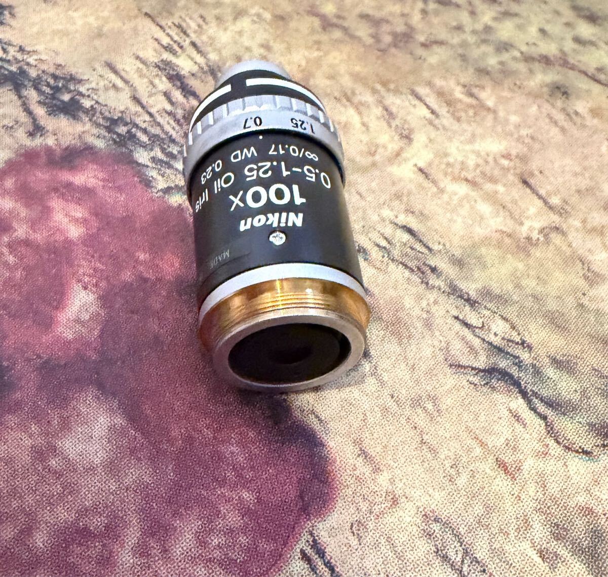 Nikon 100x 0.5-1.25 WD0.23 Objective Lens Microscope Objective Lens (as-is) [l1218086709]