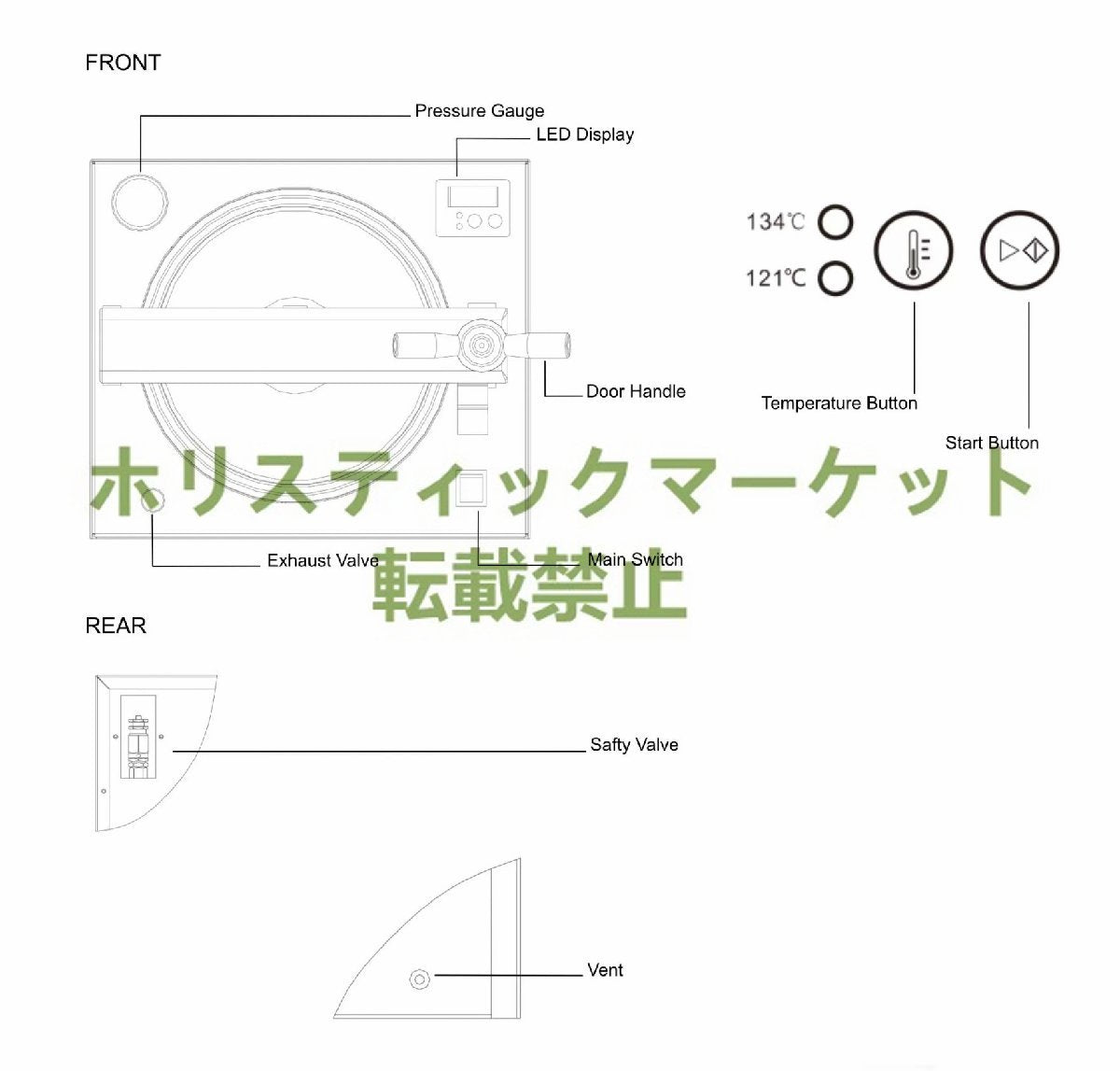 Manager's Special Selection A282 High Pressure Steam Sterilizer Autoclave [x1105274197]