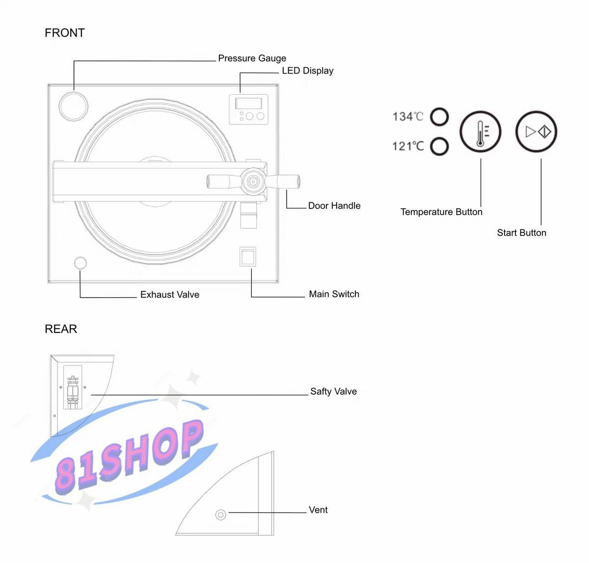81SHOP 18L High-Pressure Steam Sterilizer Autoclave [s1172641664]