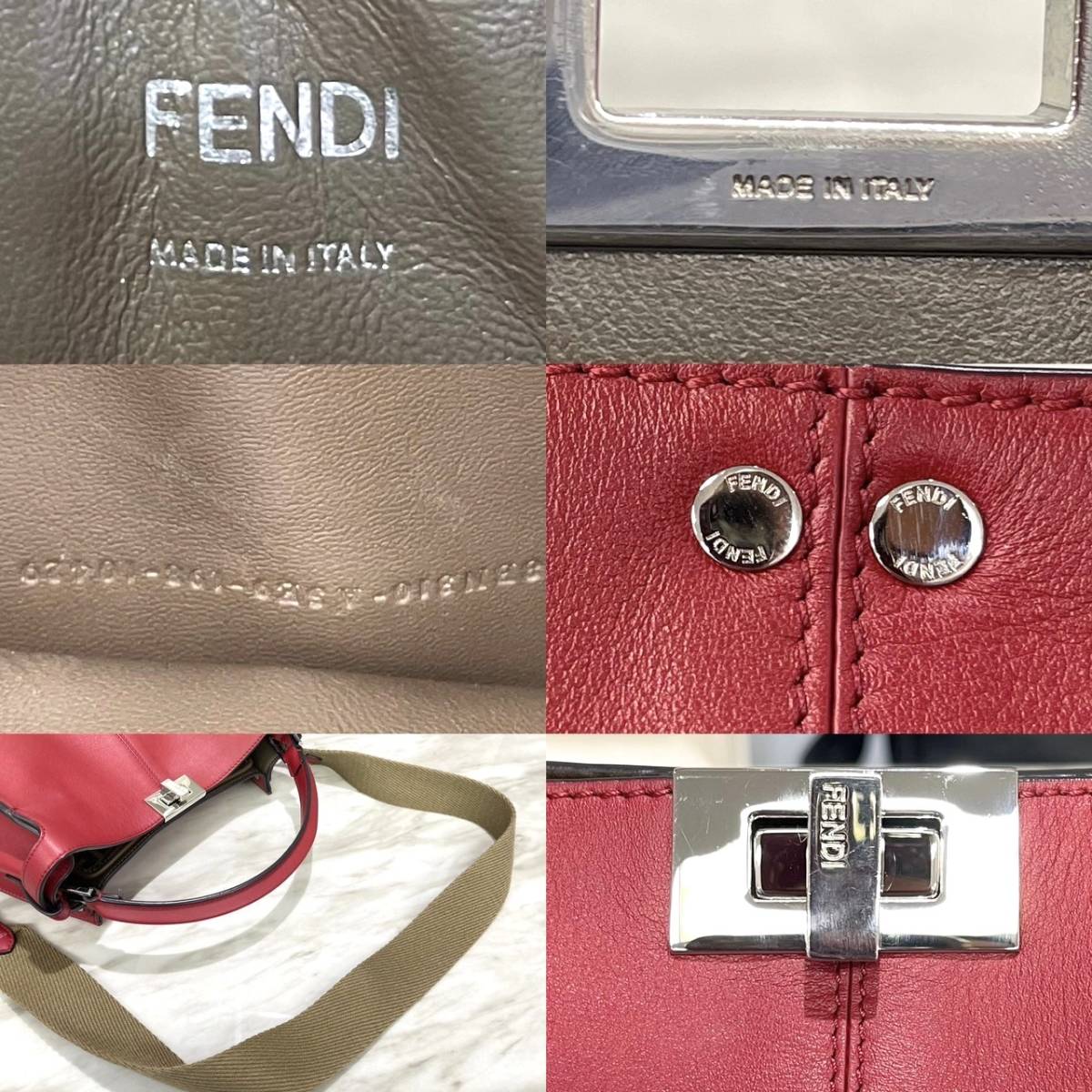 Fendi 8BN310 Peekaboo X-Light Handbag Red 2way [b1099442687]