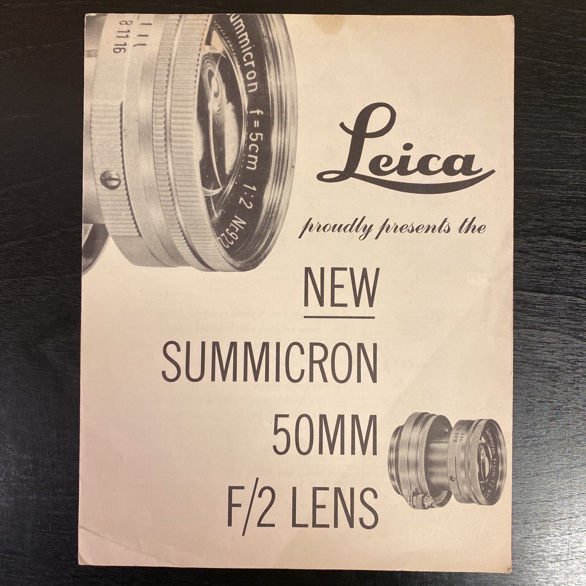 Used Leica Leica related rare materials proudly presents the New Summicron 50mm F/2 Lens [g1100363816]
