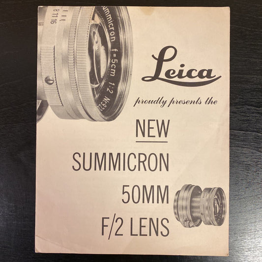 Used Leica Leica related rare materials proudly presents the New Summicron 50mm F/2 Lens [g1100363816]