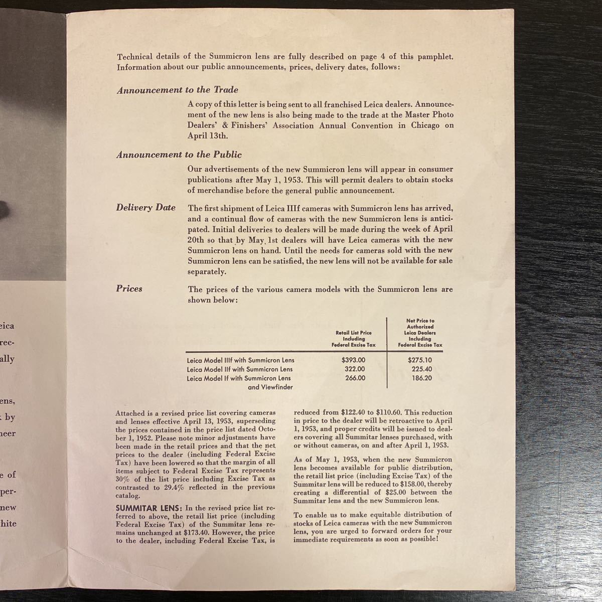 Leica Summicron 50mm F/2 Lens [g1100363816]