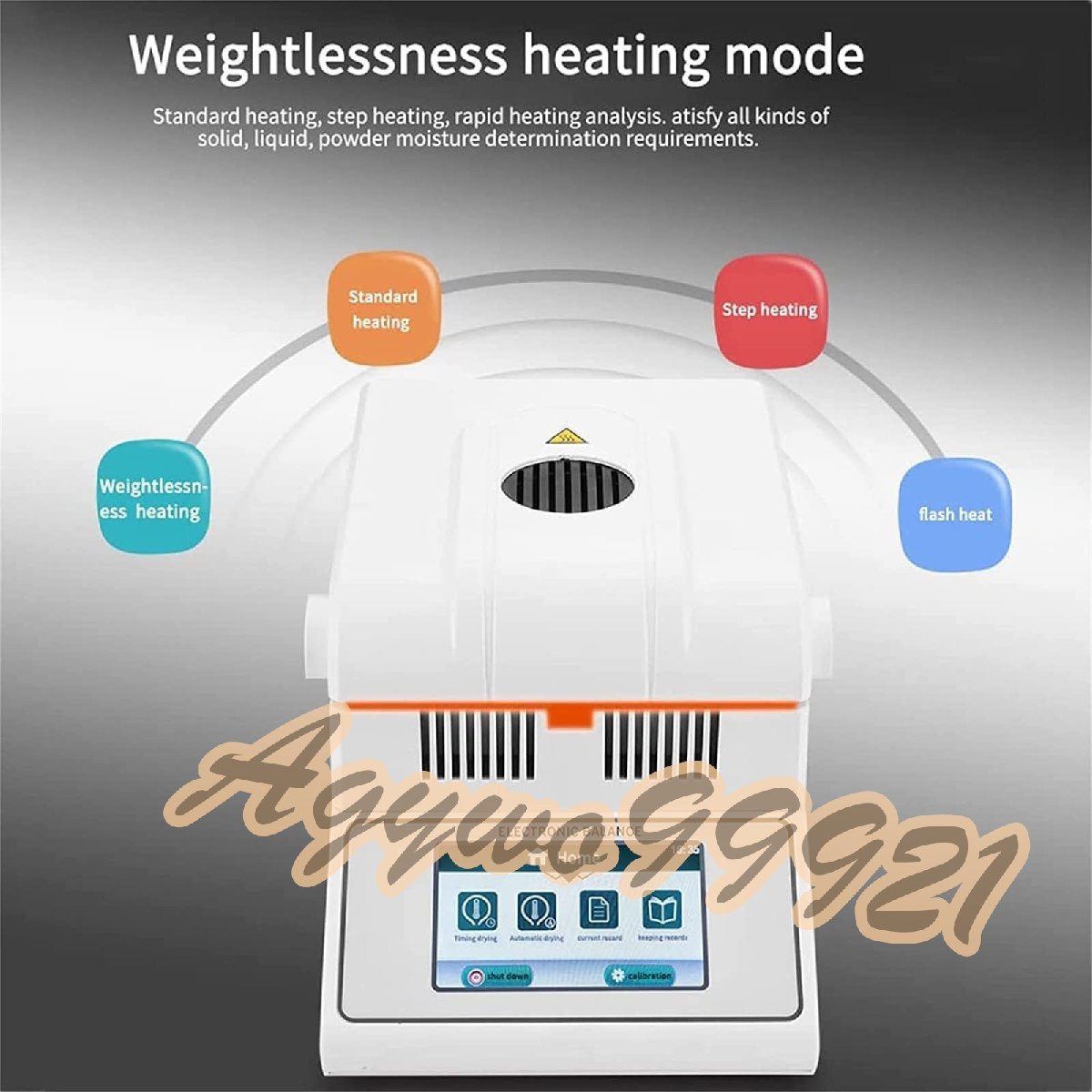 Moisture Meter Lab High Speed Digital Touch Screen Tester 100g/0.001g Halogen Temperature Control 60-160°C Food Use [n1120822160]