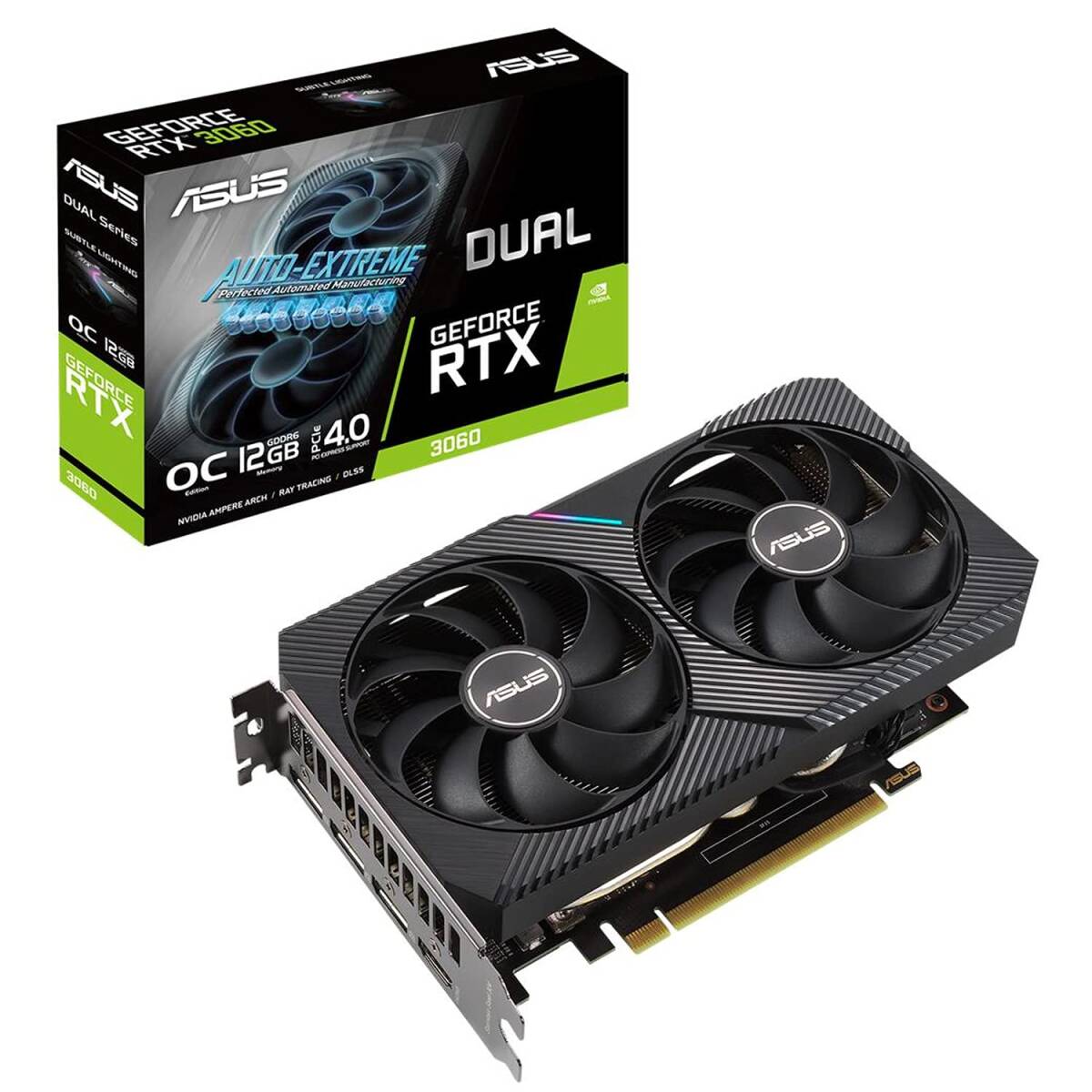 ASUS DUAL-RTX3060-O12G Graphics Card NVIDIA RTX 3060 12G Dual Fan [o1189619343]