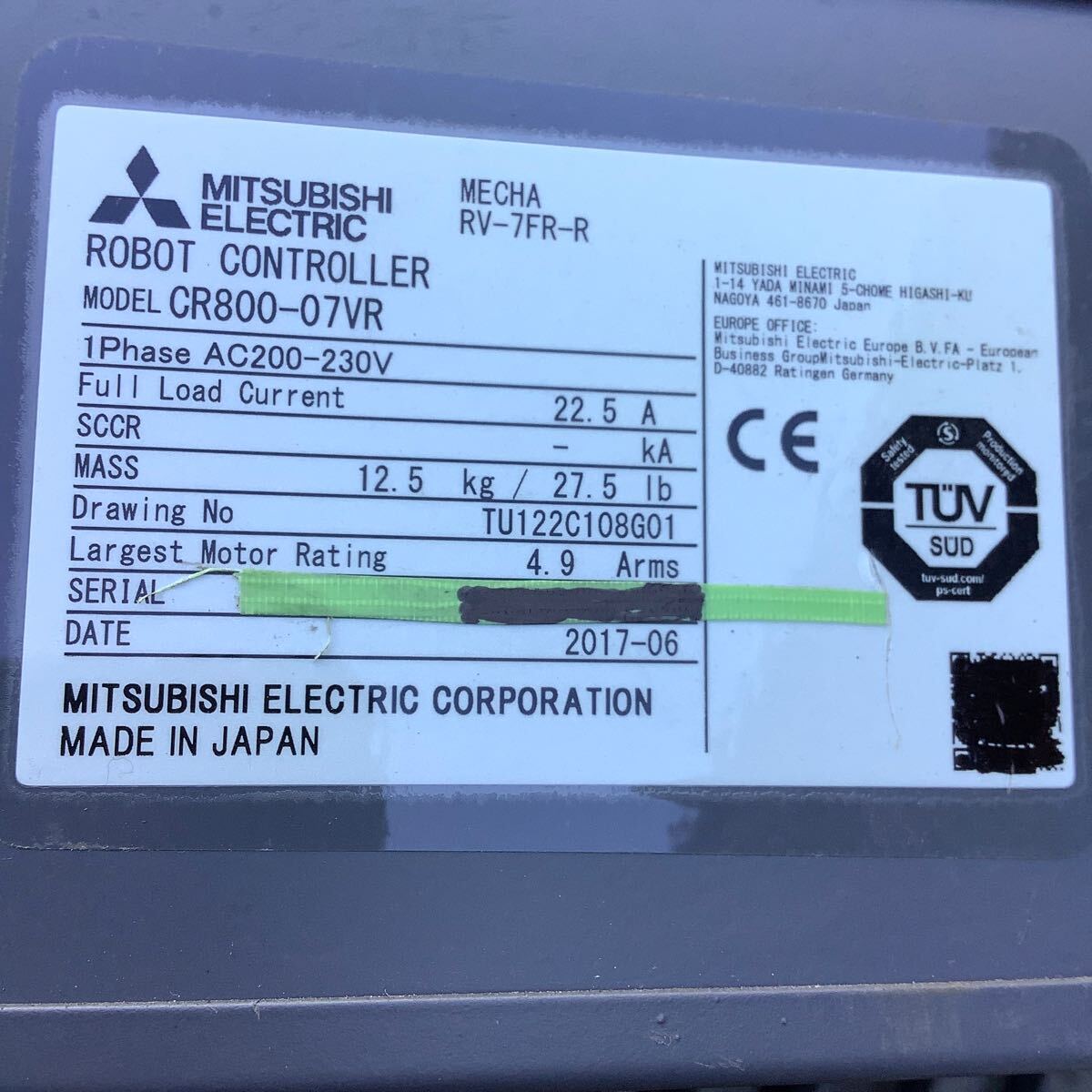 Mitsubishi Electric CR800-07VR Controller RV-7FR-R Industrial Robot (as-is) [d1163941837]
