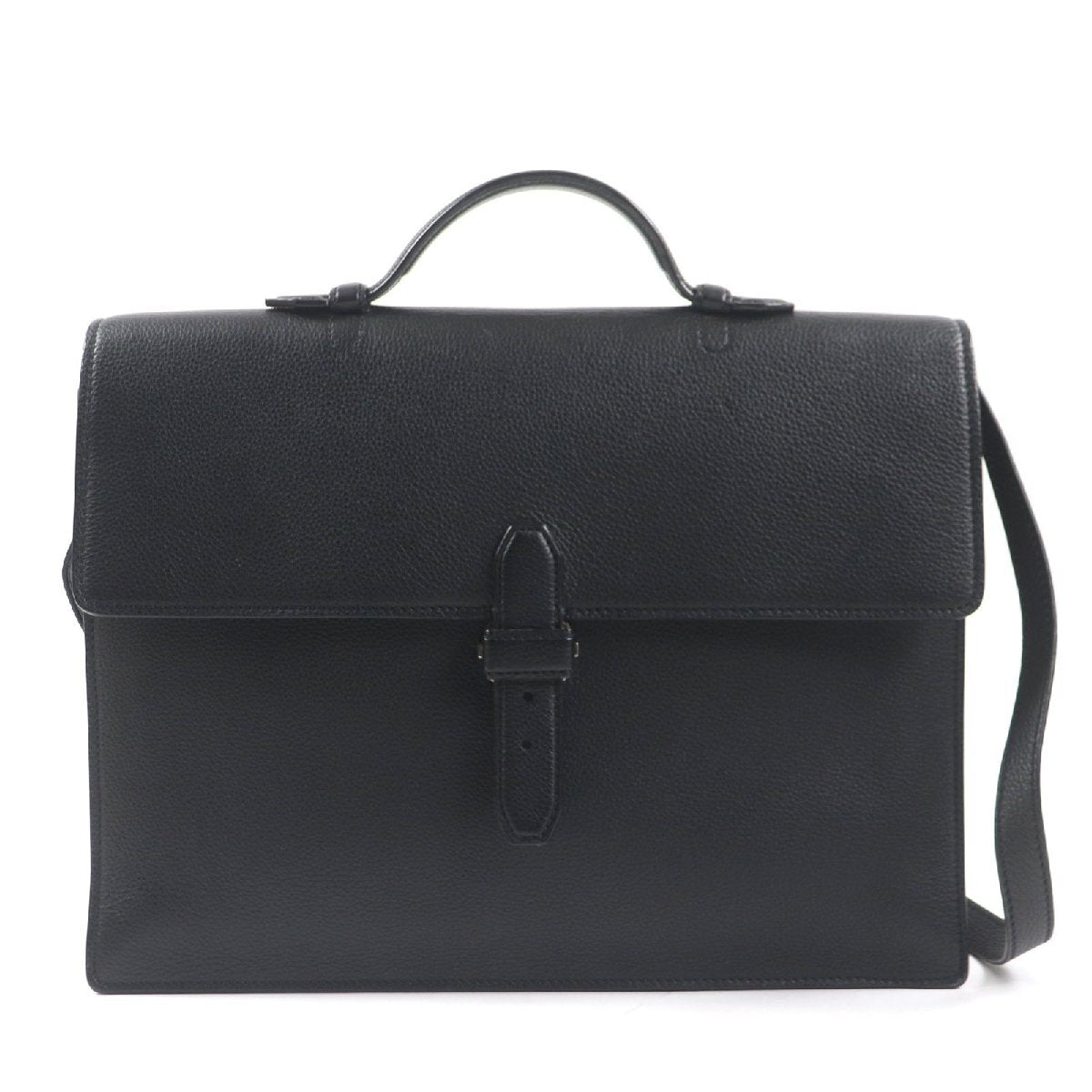 Brioni OIUU0LO17191028 Briefcase Taupe Grain Rhodes Leather Logo Engraved [k1171525061]