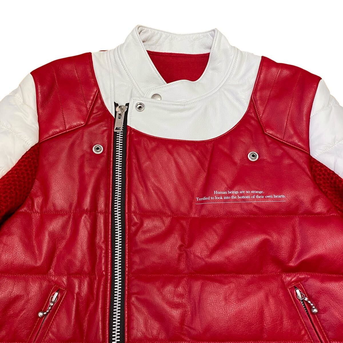 UNDERCOVER 2020AW Sleeve Switching Leather Rider's Jacket Red JUN TAKAHASHI Men's [b1180033071]