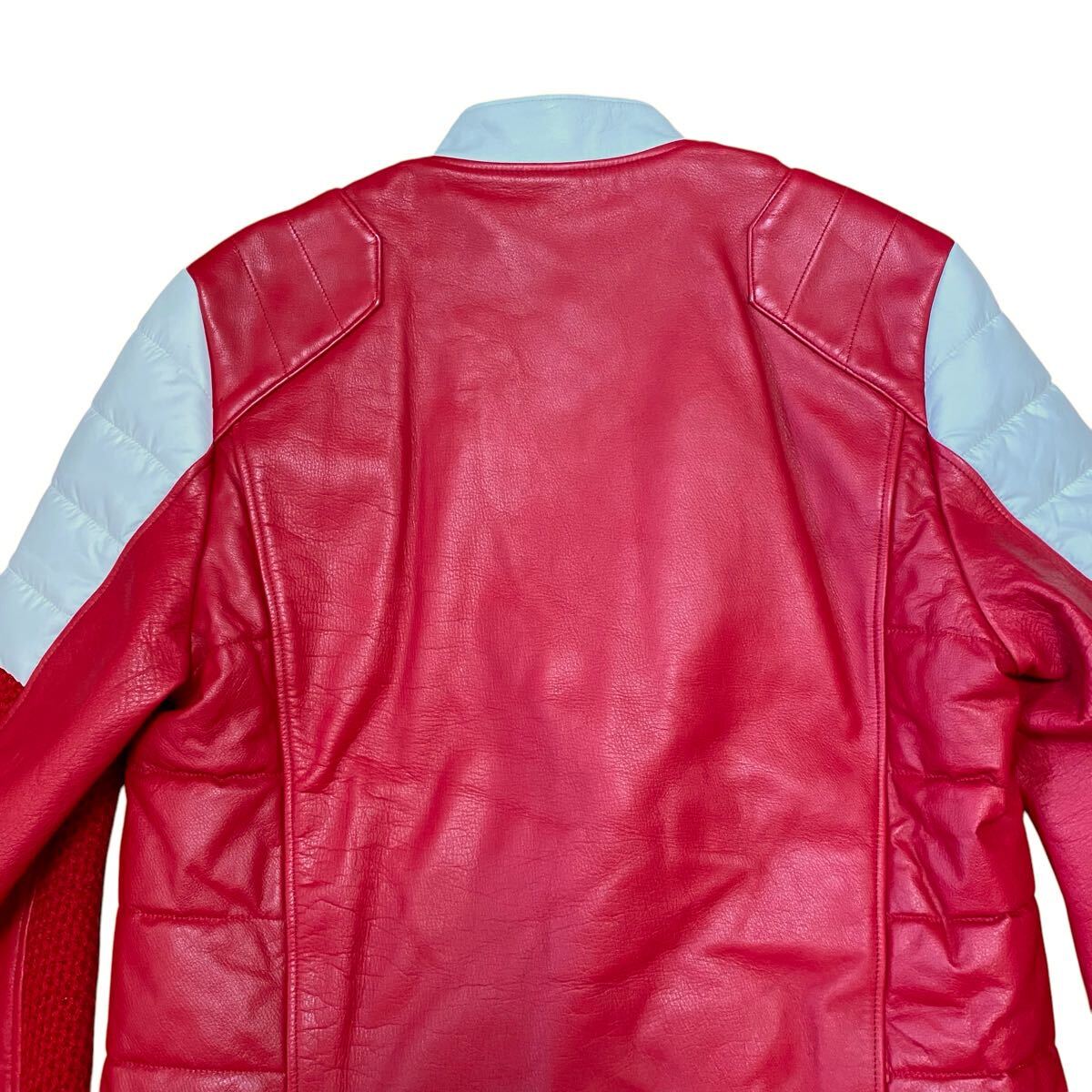 UNDERCOVER 2020AW Sleeve Switching Leather Rider's Jacket Red JUN TAKAHASHI Men's [b1180033071]