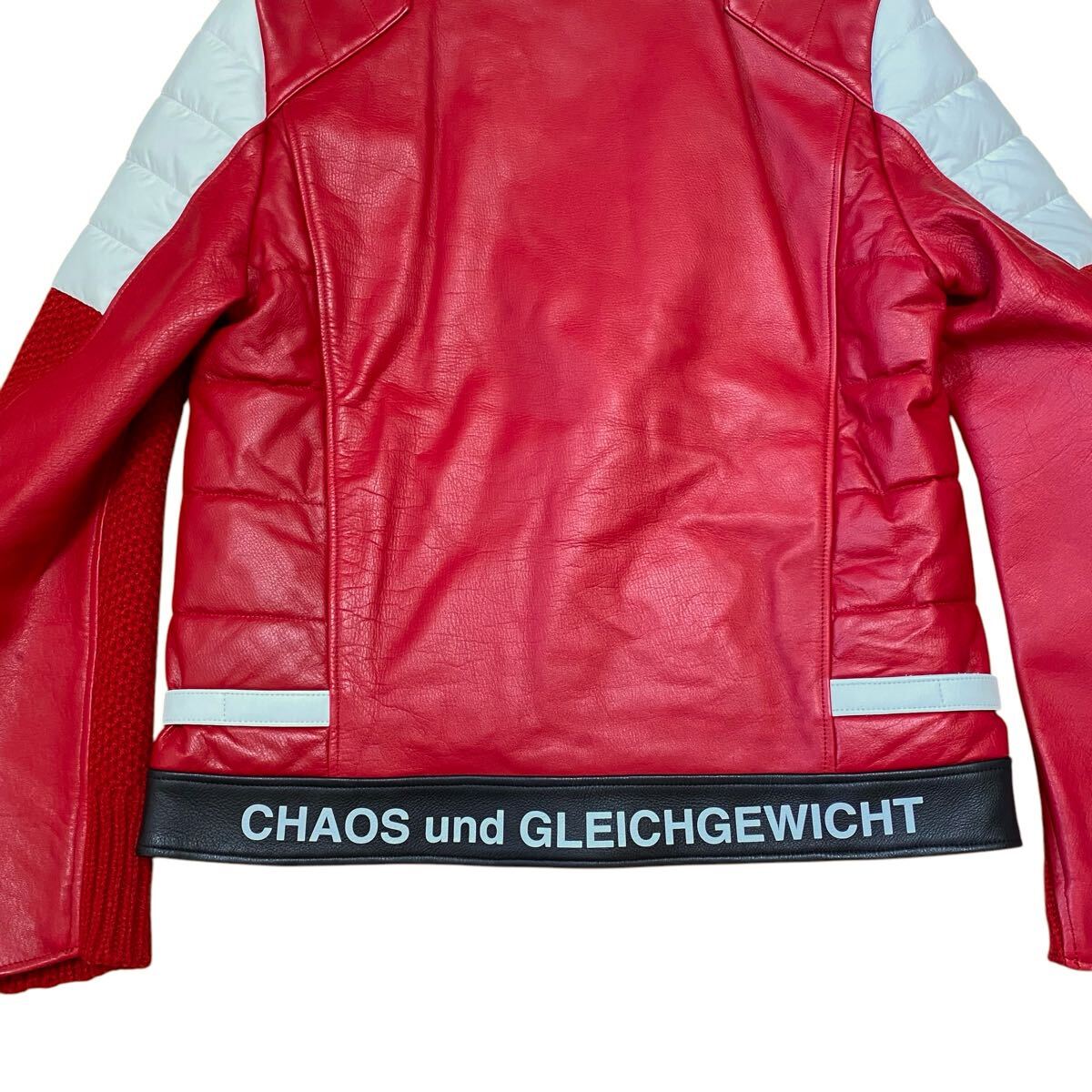 UNDERCOVER 2020AW Sleeve Switching Leather Rider's Jacket Red JUN TAKAHASHI Men's [b1180033071]