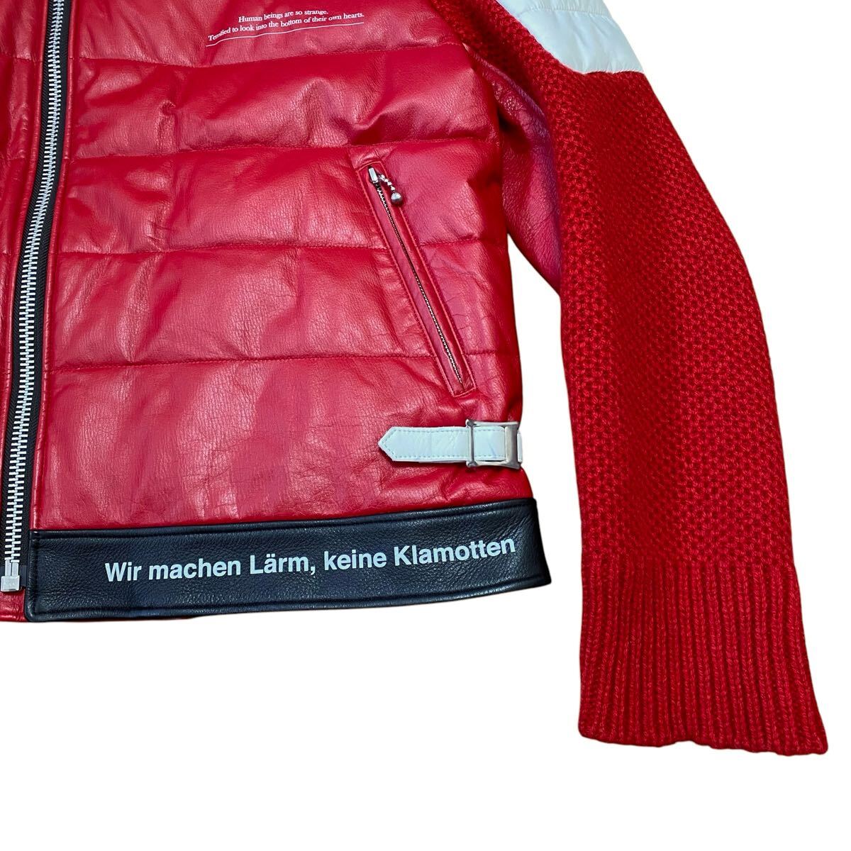 UNDERCOVER 2020AW Sleeve Switching Leather Rider's Jacket Red JUN TAKAHASHI Men's [b1180033071]