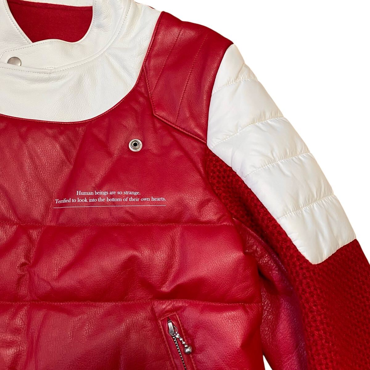 UNDERCOVER 2020AW Sleeve Switching Leather Rider's Jacket Red JUN TAKAHASHI Men's [b1180033071]