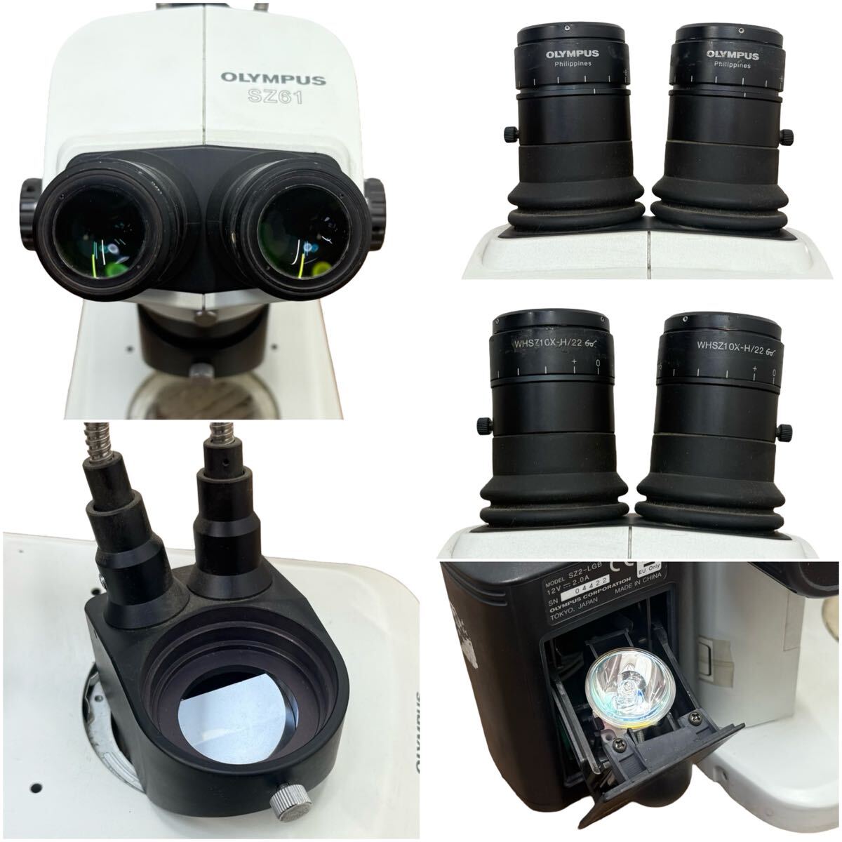 OLYMPUS SZ61 WHSZ10X-H/22 Stereo Microscope with SZ2-ILLC SZ2-LGDF SZ2-LGB SZ2-ST [f1183893474]
