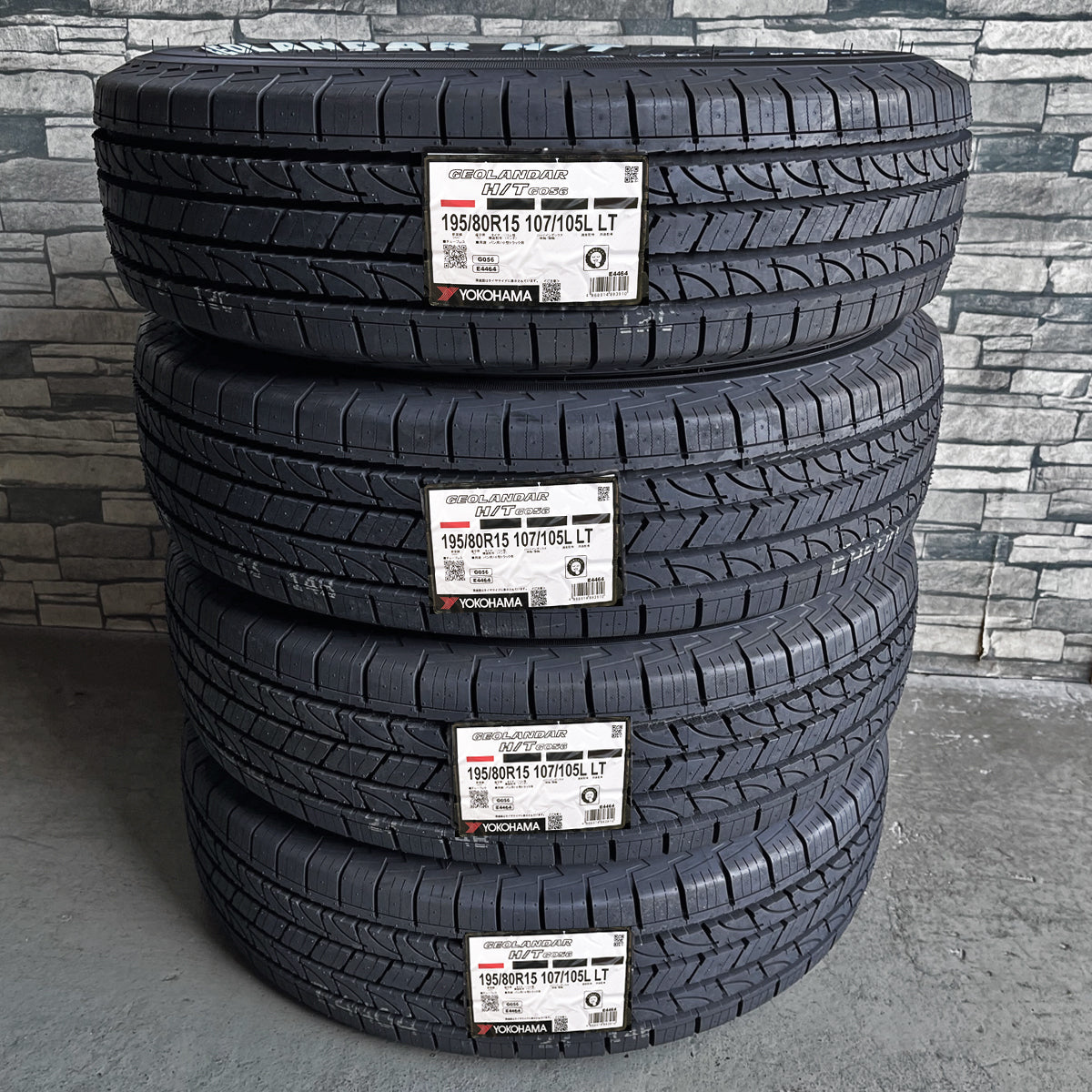 Hiace 195/80R15 GEOLANDAR H/T G056 WL RIVAI NOX 15×6.0J+32 6/139.7 BK/RED Geolander HT HIACE New Tire Wheel 4 book set [n1184663980]