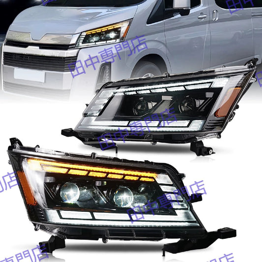 HCMOTIONZ Compatible with Toyota Hiace Headlight Unit Double Projector Flowing Turn Signal 2019-2022 [r1185859779]