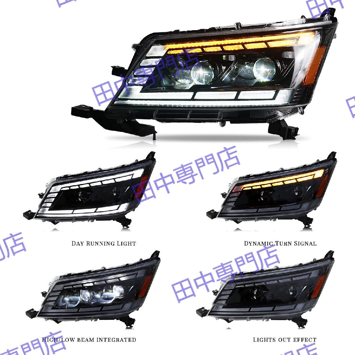 HCMOTIONZ Compatible with Toyota Hiace Headlight Unit Double Projector Flowing Turn Signal 2019-2022 [r1185859779]