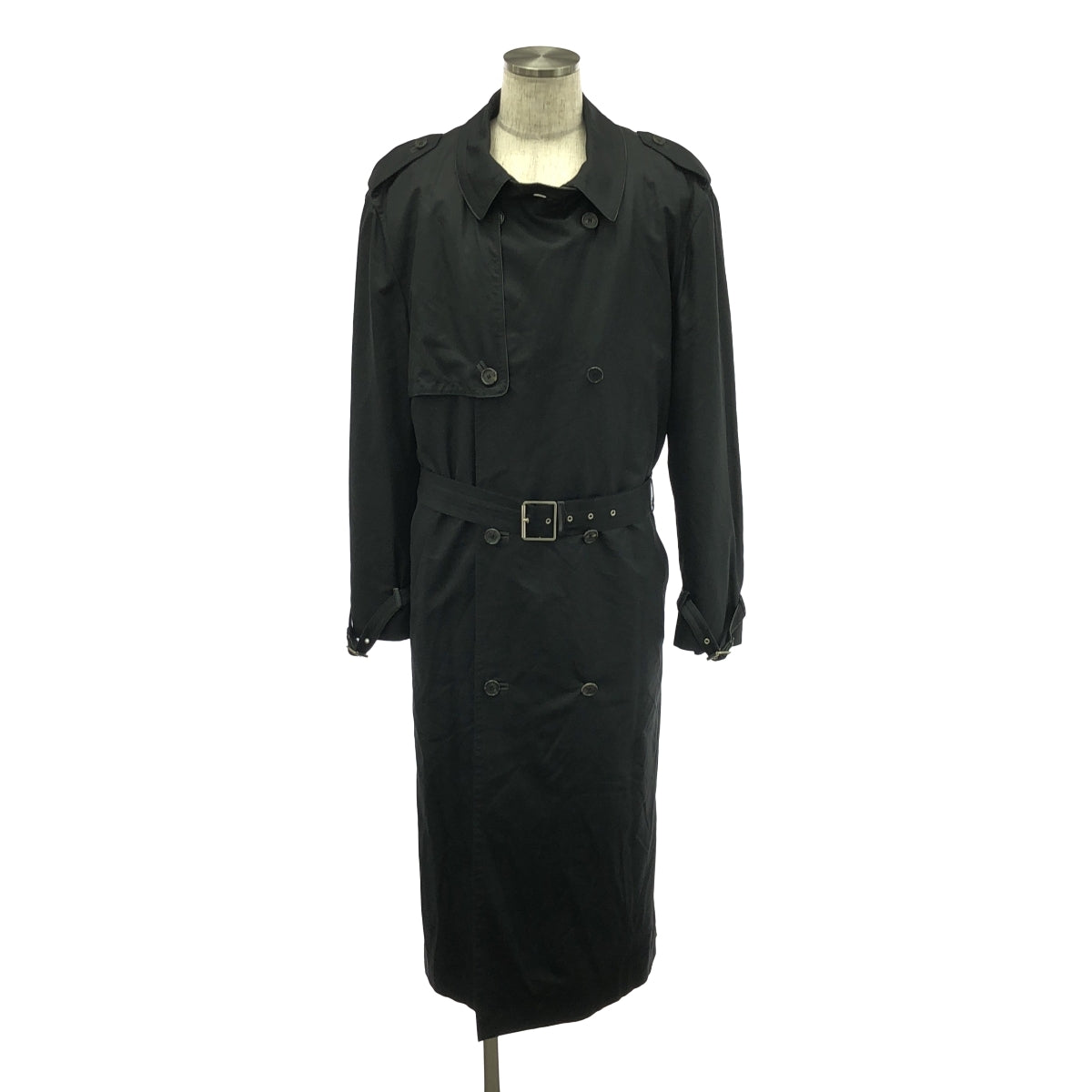 Brioni | Wool Cashmere Striped Lined Trench Coat | 56 | Black | Men's [f1188372187]