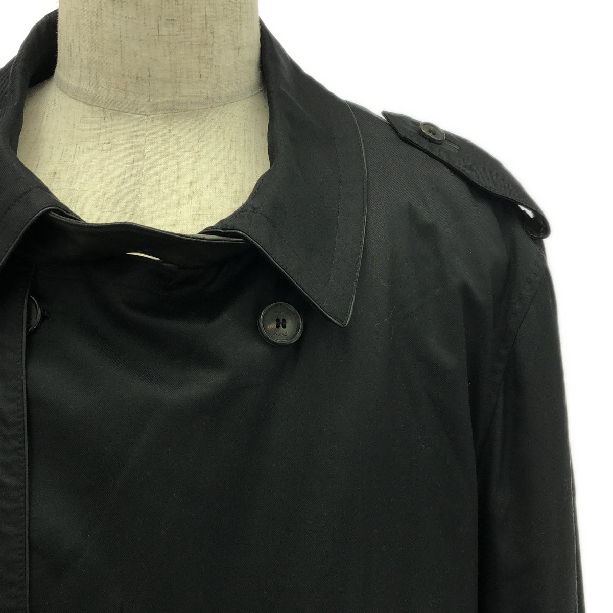 Brioni | Wool Cashmere Striped Lined Trench Coat | 56 | Black | Men's [f1188372187]