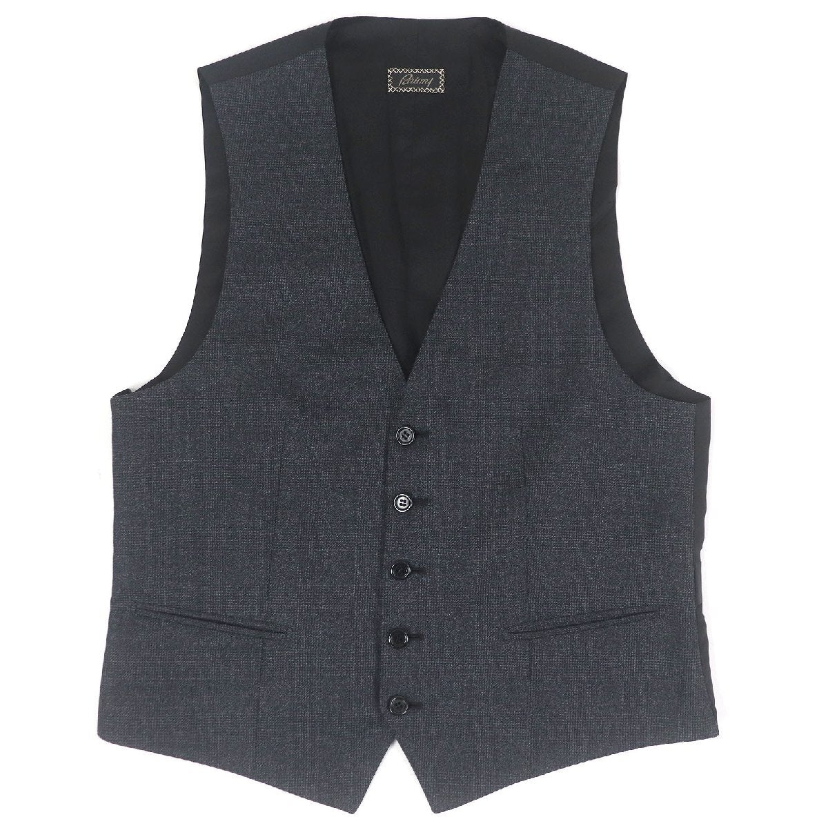 Very beautiful item□Brioni Brioni 2023 Made in 100% Wool Glen Plaid Single Three Piece Suit Gray 48 Made in Italy Genuine Men's [f1190881066]