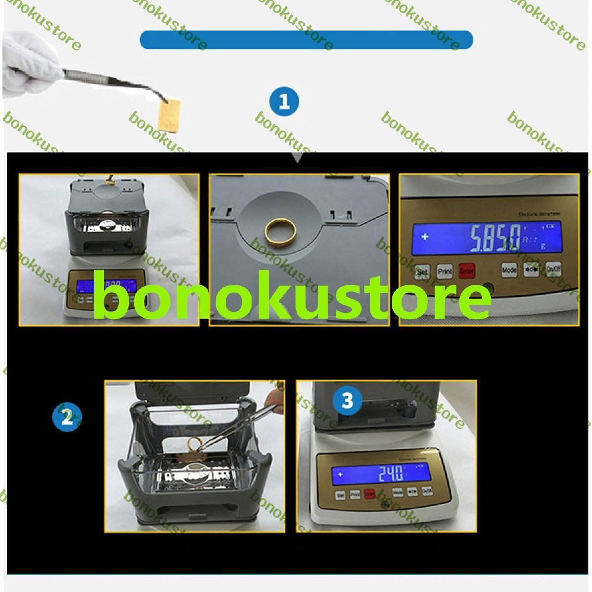 Gold Purity Detector 0.005-600g Solid Density Detector LCD Screen Gold K Value Tester Jeweler for Gold Silver Jewelry Jade [k1191512705]