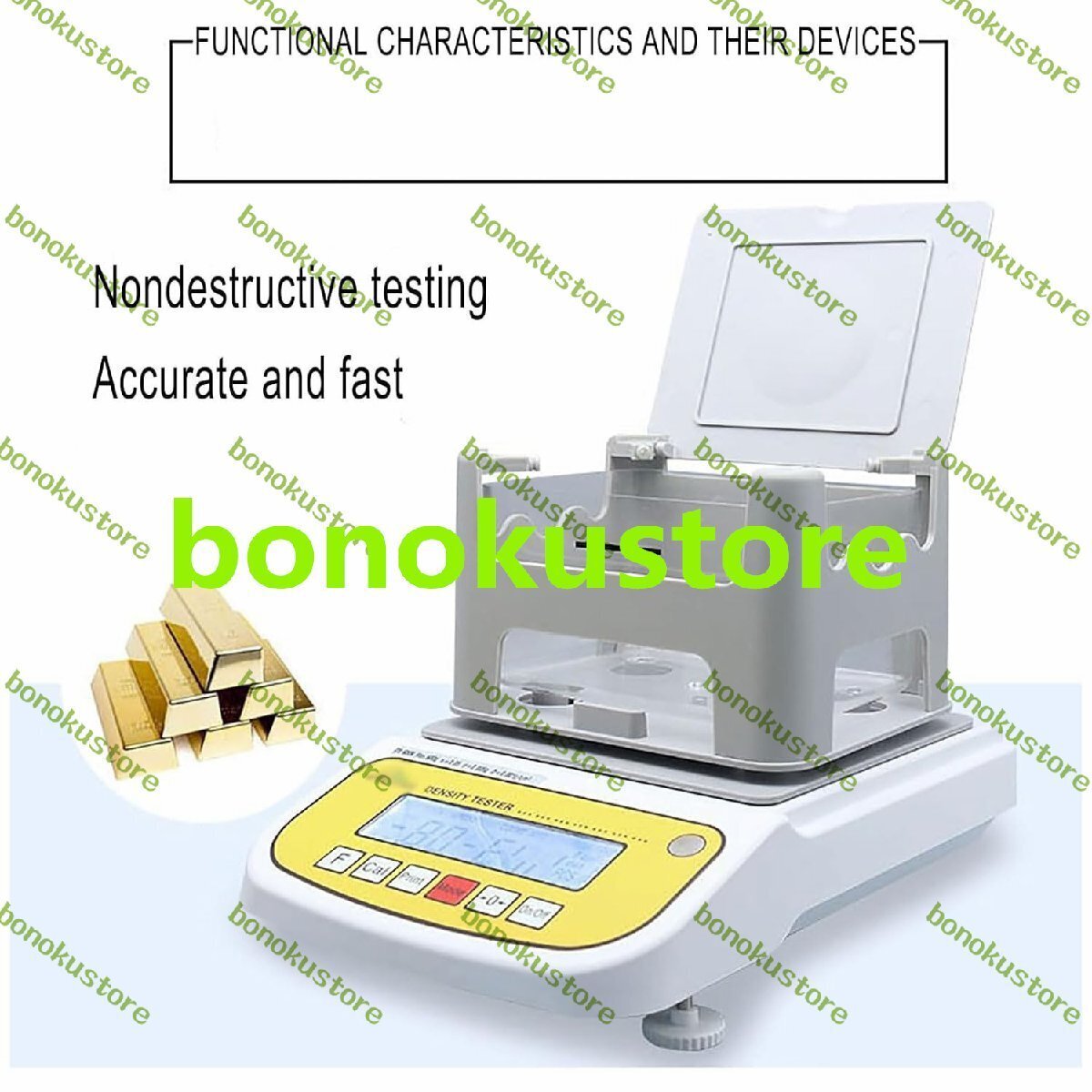 Gold Purity Detector 0.005-600g Solid Density Detector LCD Screen Gold K Value Tester Jeweler for Gold Silver Jewelry Jade [k1191512705]