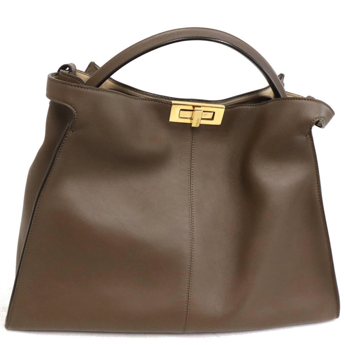 FENDI 8BN304-A5E9 Handbag Brown Leather [j1192248514]