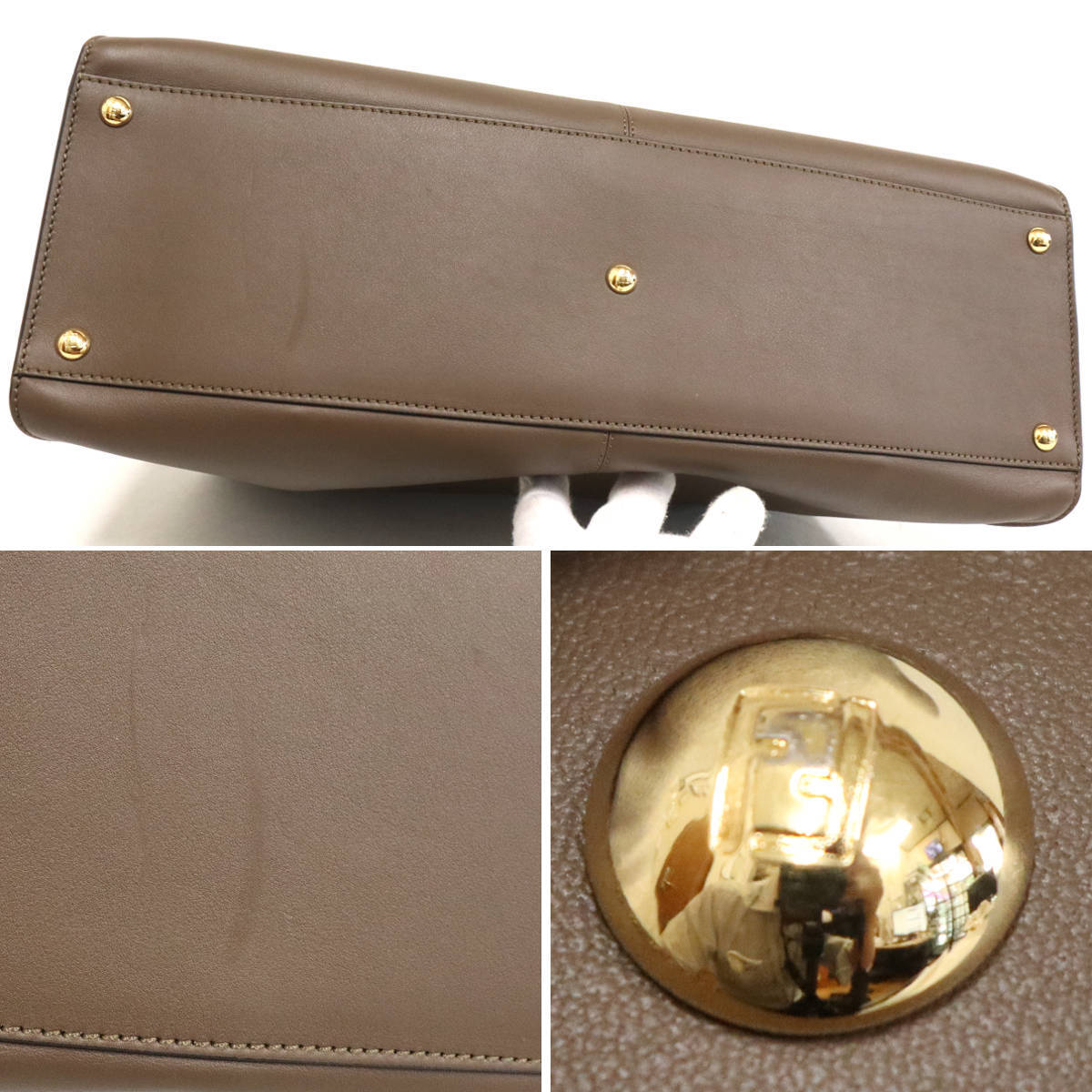 FENDI 8BN304-A5E9 Handbag Brown Leather [j1192248514]