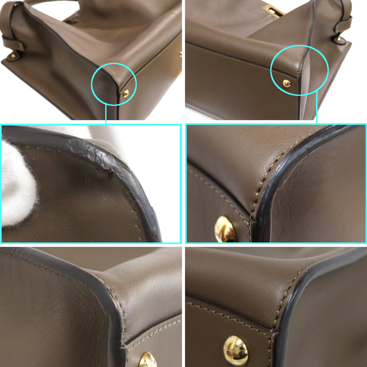 FENDI 8BN304-A5E9 Handbag Brown Leather [j1192248514]