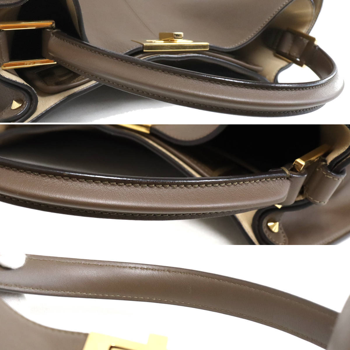 FENDI 8BN304-A5E9 Handbag Brown Leather [j1192248514]