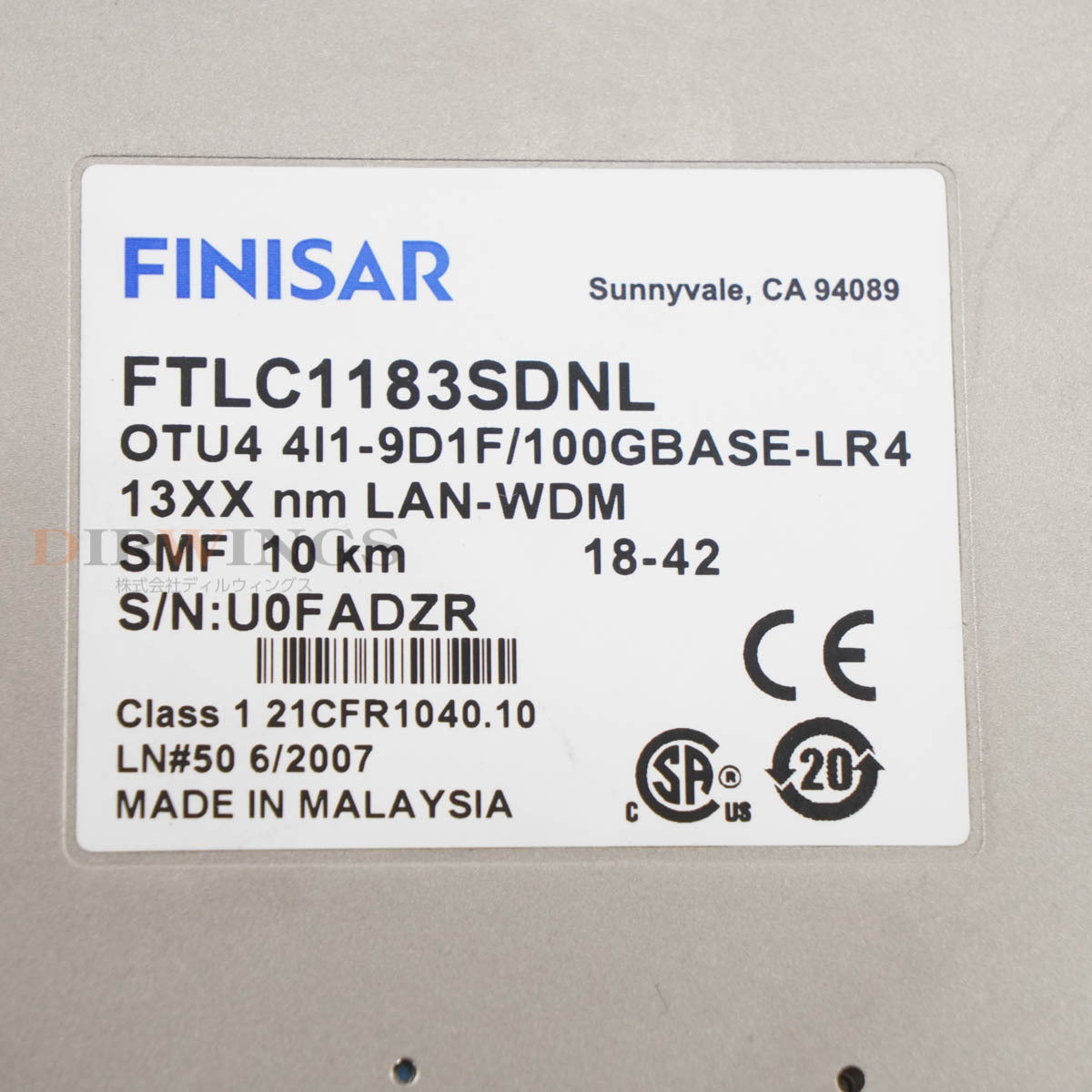 FINISAR OTU4 CFP Transceiver 100GBASE-LR4 13XXnm LAN-WDM SMF10km Model FTLC1183SDNL [h1192604323]