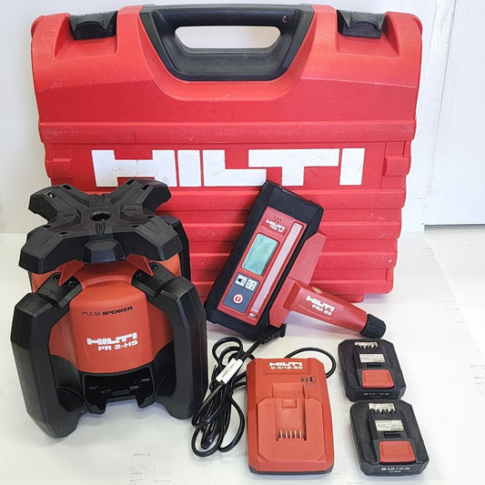 HILTI PR 2-HS Outdoor Rotating Laser Level with PRA 20 Receiver, 2 Batteries B 12/2.6, Charger, and Case [u1195314714]