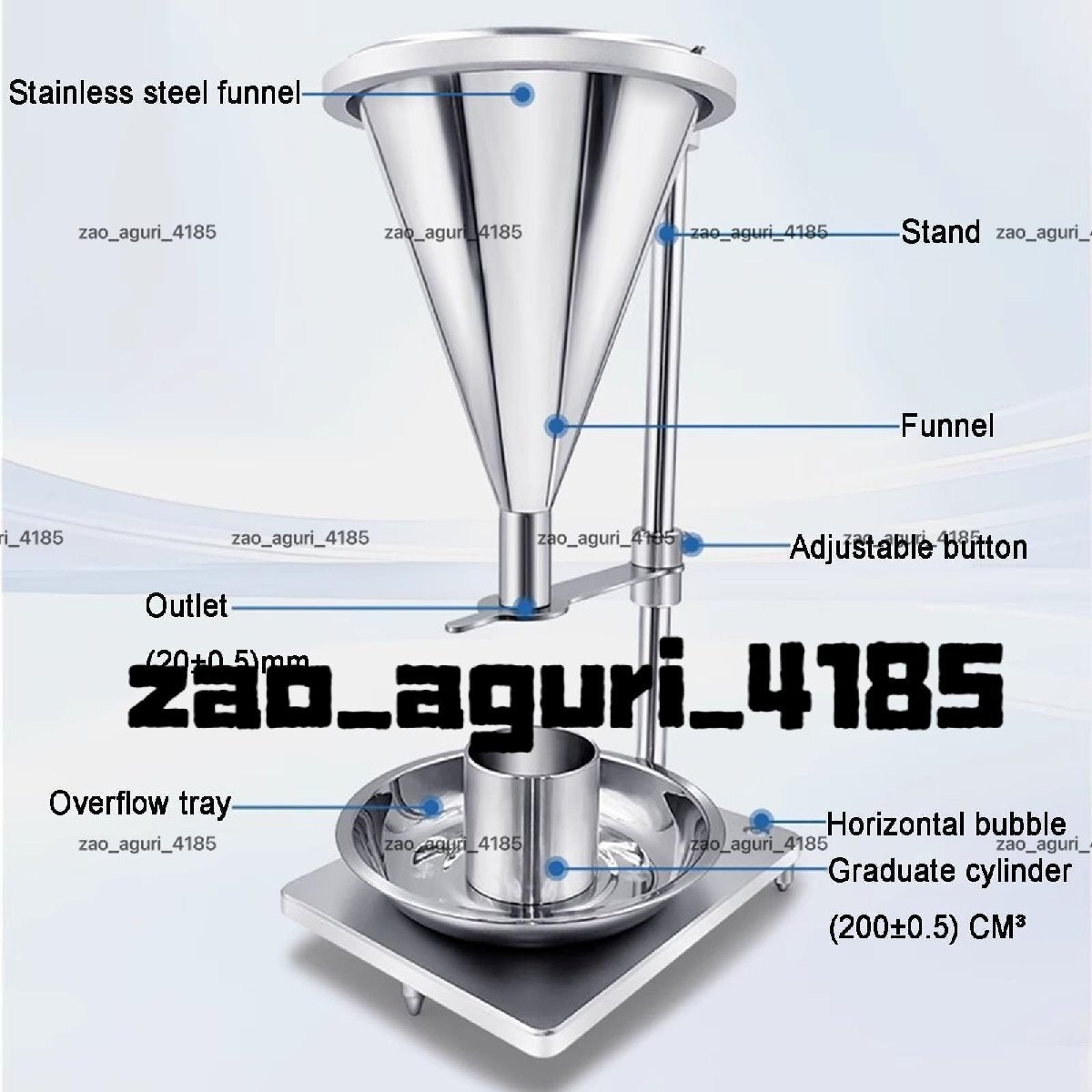 Density Meter - Bulk Density Measurement Device - Exit Diameter 20±0.5mm - Measurement Error ±0.02 g/cm3 - For Powders and Particles [m1199525286]