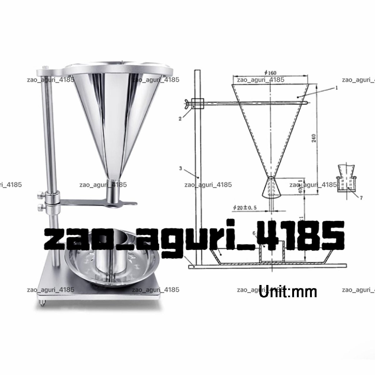 Density Meter - Bulk Density Measurement Device - Exit Diameter 20±0.5mm - Measurement Error ±0.02 g/cm3 - For Powders and Particles [m1199525286]